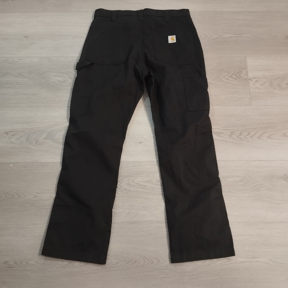 Carhartt Carpenter Pants Men's 33x30 Black B324 BLK Washed Duck Relaxed Fit Work - Picture 5 of 6